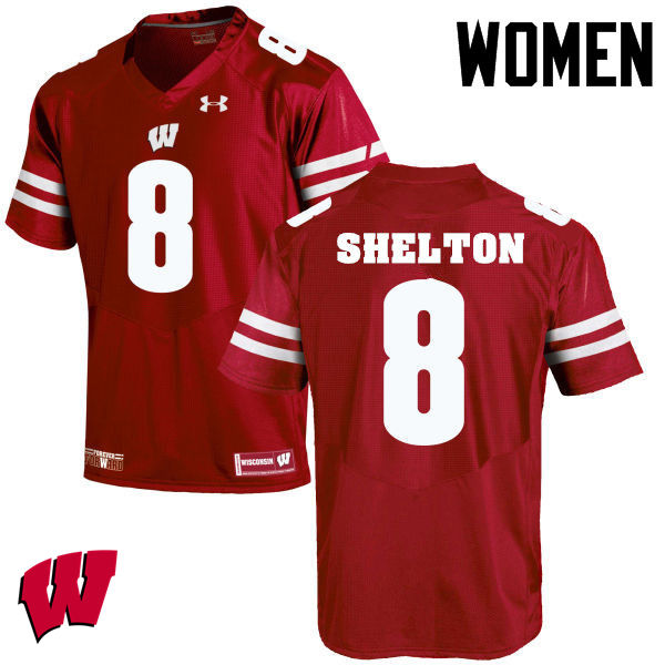 Wisconsin Badgers Women's #8 Sojourn Shelton NCAA Under Armour Authentic Red College Stitched Football Jersey WD40W66OZ